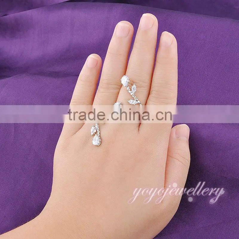 High quality vibrator cock ring for adult joy gold zircon two finger ring