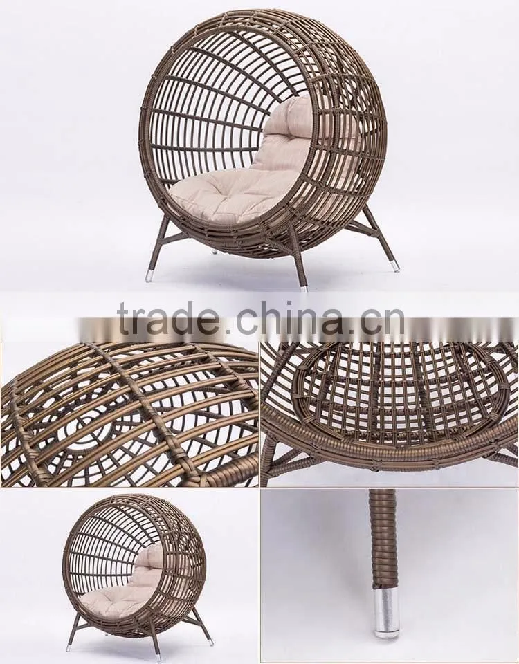 Creative Nest Clubhouse Pool Rattan Round Chaise Lounge Chair Lounge For Garden