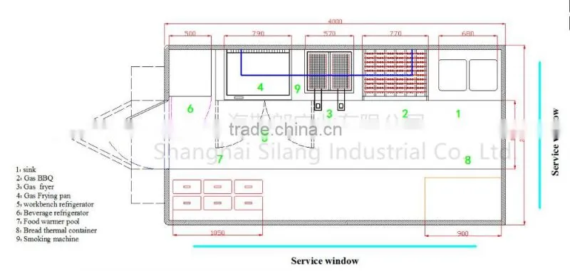 SILANG SL-6S White biaxial food truck multi-function mobile food trailer used food trucks
