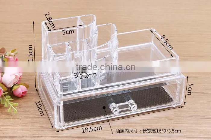 C37 ANPHY Cosmetic Box Organizer with 1 Drawer Makeup Drawer with Holder Rack