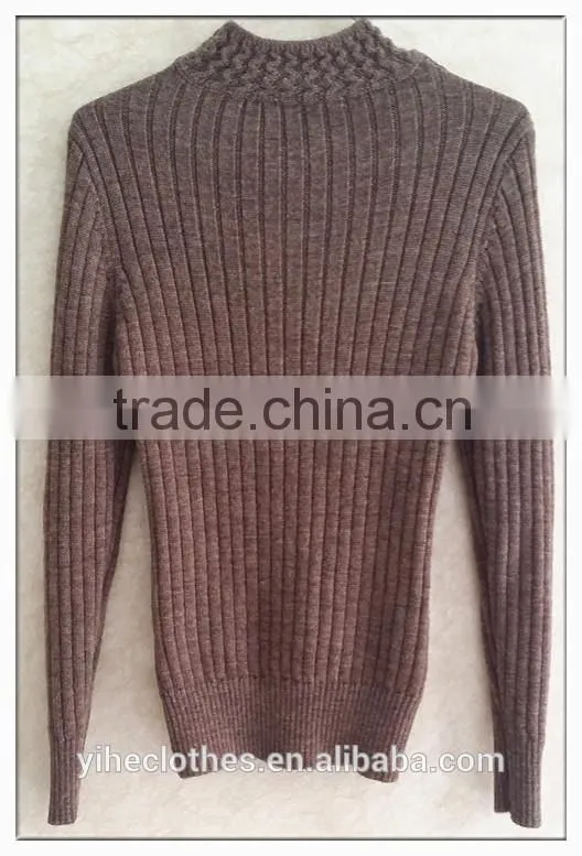100% Wool knitting wear long sleeve turtleneck vintage stretch braid women sweater