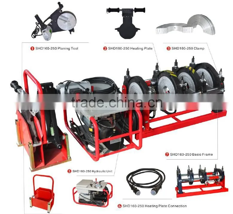 SHD250 butt fusion welding machine for HDPE pipe