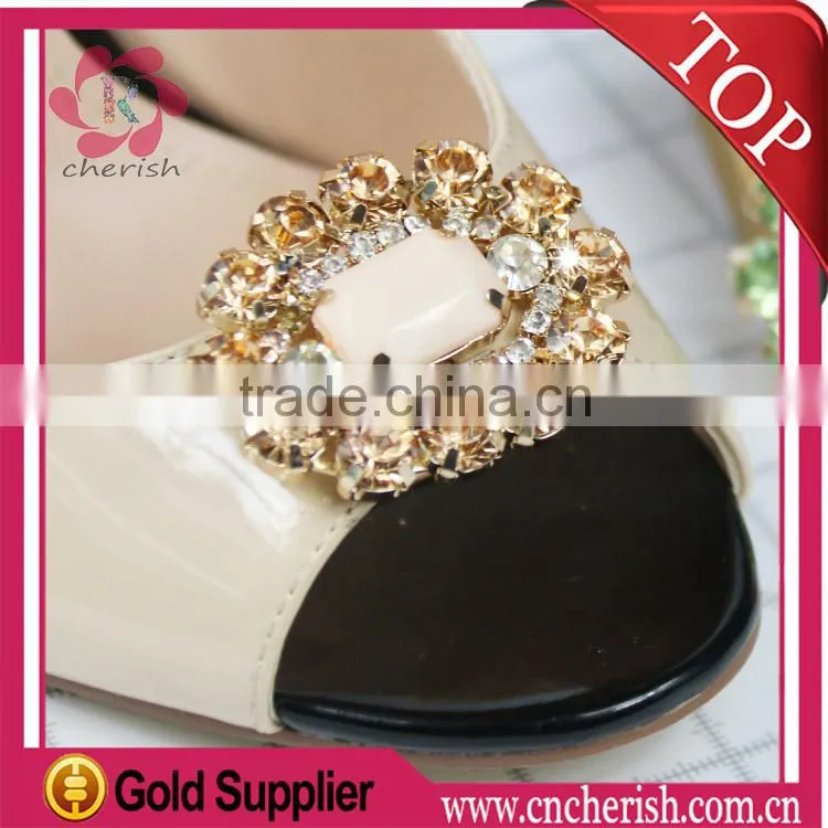 2015 Popular rhinestone shoe ornaments clip, oval shape in customize