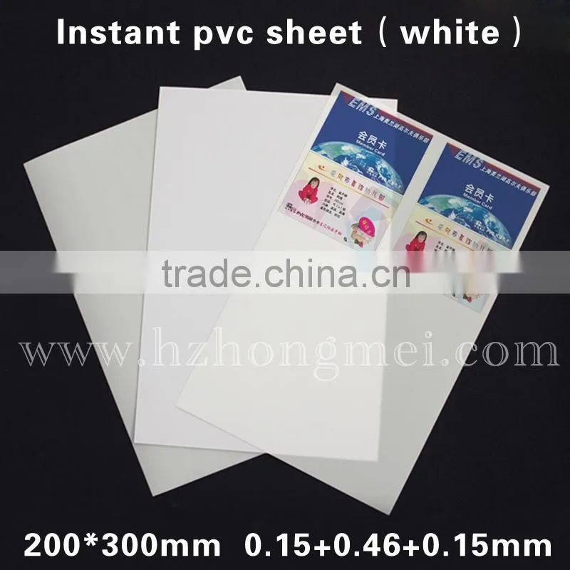 2015 micron pvc sheet/PVC sheet instant id card white card for alibaba