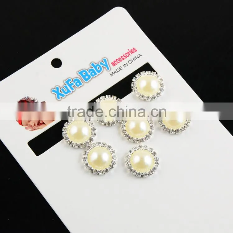 14MM to 22MMM in Stock tWholesales Colorful Silver Plated Alloy Pearl Crystal Rhinestone Button For Jewelry Garment Accessory