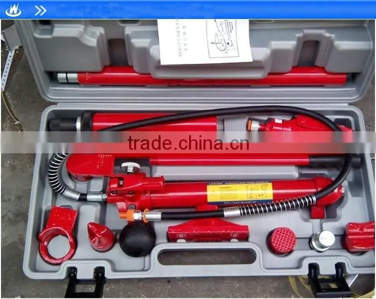 Cheap Price 10Ton Hydraulic Porta Power Auto Repair Kit with Plastic Case wheels