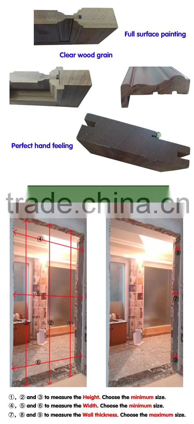 Simple design office vision panel glass wood door pictures