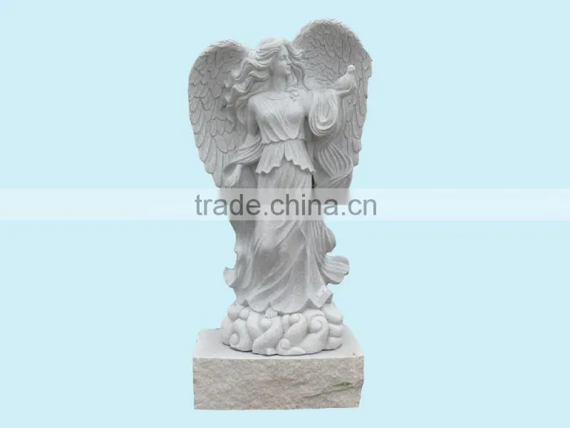 granite life size garden angel figurines statue with wings