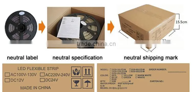 6W/M led epistar chip 328ft 100M flexible waterproof ip67 2835 led strip light