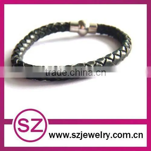 pub0036 new fashion leather wrap magnetic clasp bracelet