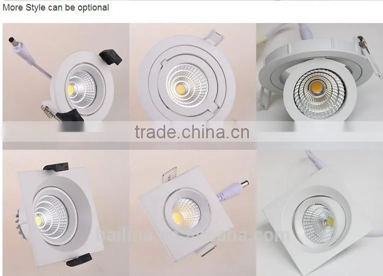factory price 9 watts LED COB Downlight with high Flux, downlight with 360 degree rotatable