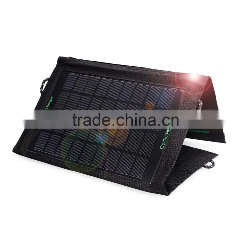 CooCheer 7W Solar Charger with USB Port (Foldable, Portable, High Technology) AM000077