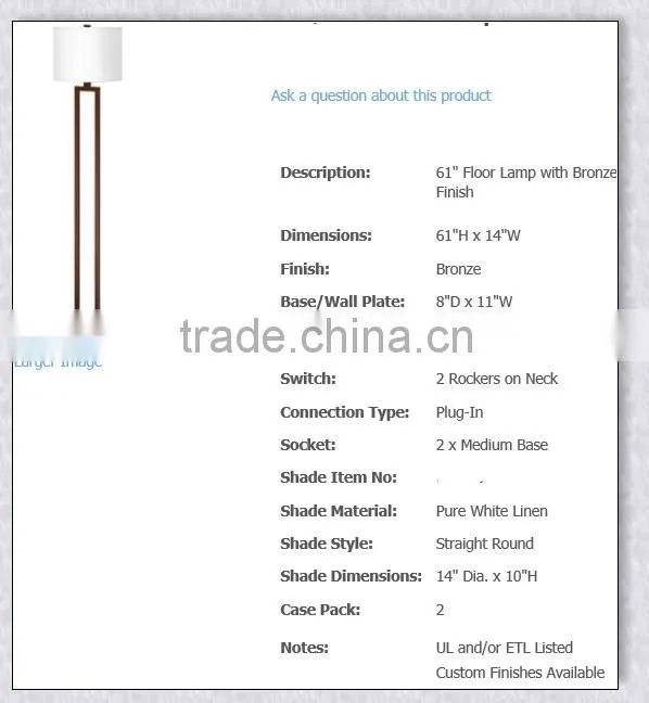 Painted bronze Color Hotel Lamp Sets Fixture With Plug For Indoor XC-H054