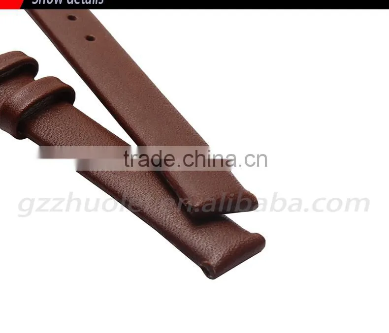 6|8|10|12mm high quality genuine leather Watch strap with stainless steel buckle Wholesale 3PCS