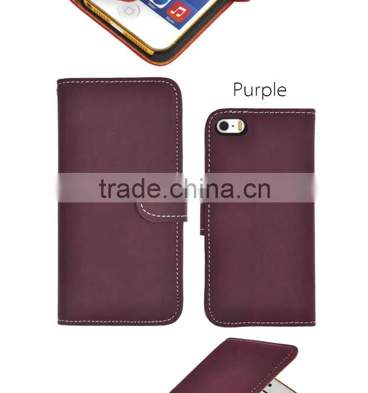Purple flip leather case for iPhone5S Retro texture!!!