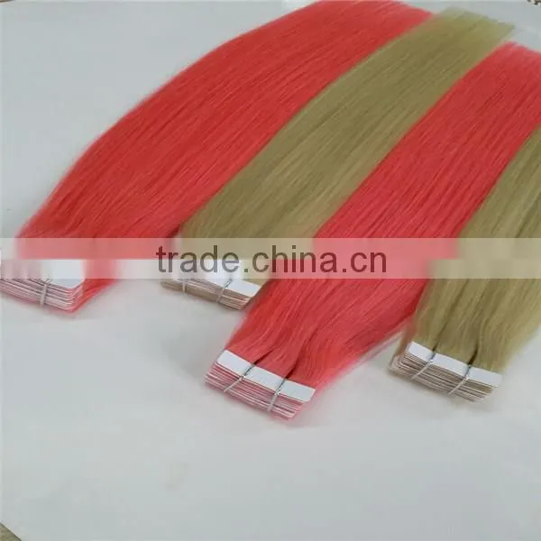 PU Tape In remy hair straight 100% human hair extensions