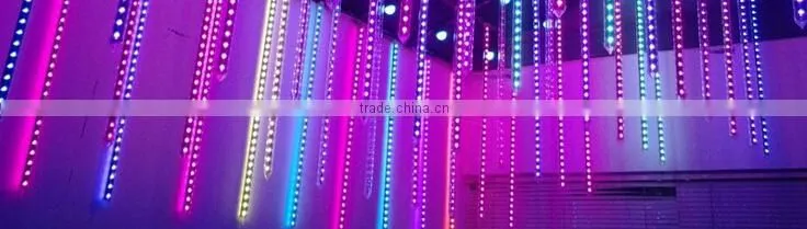 DC12V 360degree 1100mm DMX led meteor shower light, 16 pixels/m rigital LED bar for night club