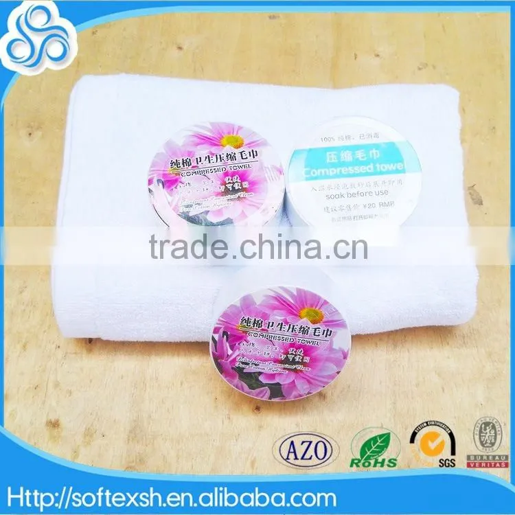 China supply 100 cotton business travel portable compressed bath towel