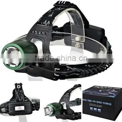 high power rechargeable aluminum led zoom function headlamp headlight