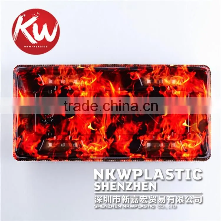 KW-0001 Disposable container Plastic PS/BOPS Colorful Printed wholesale Japanese Sushi food packing Tray