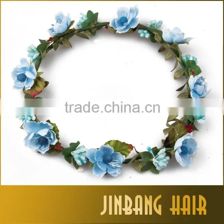 2016 Alibaba New Premium Wholesale Products Bohemian Headband Rose Flower Braided Leather Elastic Hairband