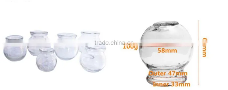 Wholesale glass jar for cupping hot sale clear glass cupping jar