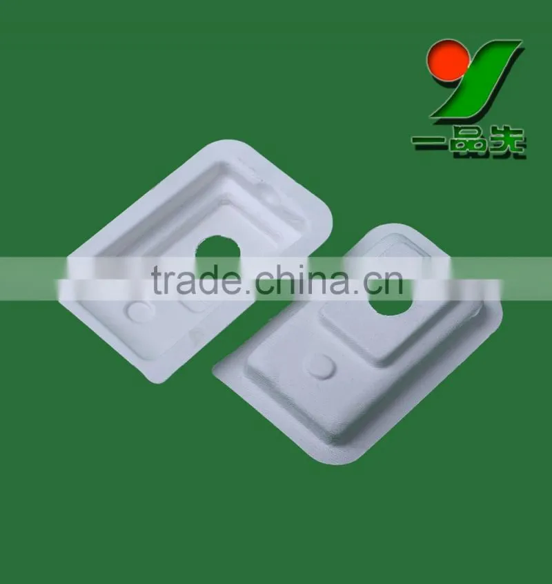 Customized White Bagasse Pulp Packaging Boxes / Biodegradable Fiber Molded Black Box Packaging
