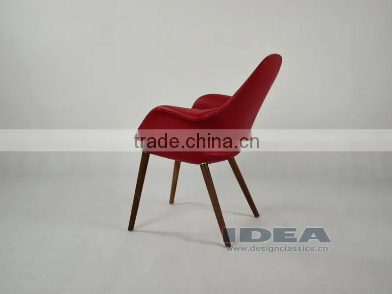 Replica Eero Saarinen Organic Chair - Red Genuine Leather