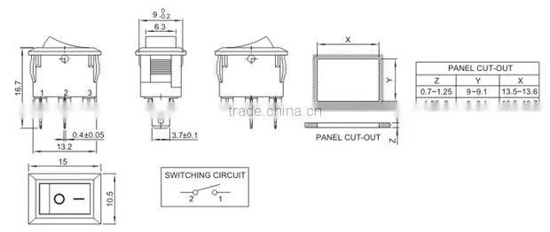 Single pole 2 pin rocker switch