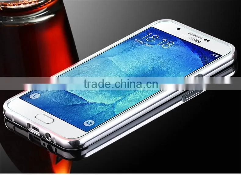 Mobile Phone Aluminum Bumper Mirror Back Cover Case For Samsung Galaxy A3