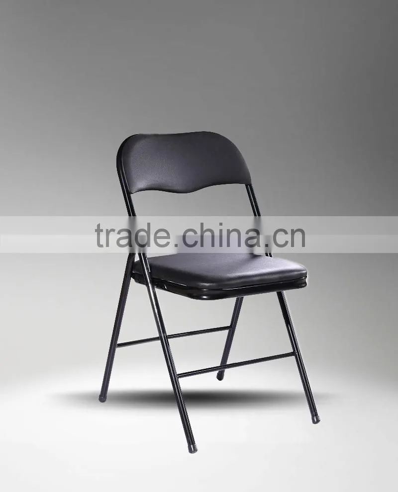 cheap wholesale indoor powder coated UPHOLSTERED metal folding chair