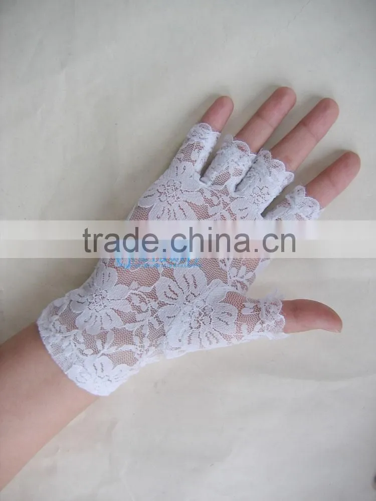 fingerless lace streth Gloves Wedding bridal glove LG-04