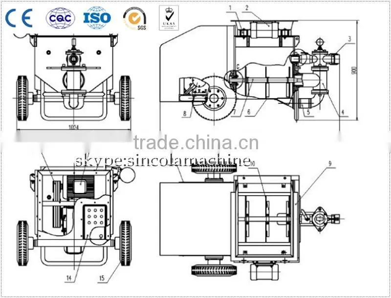 Sincola Electric and Diesel Engine Mortar Pump