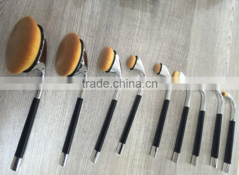 Luxury private label silver golf makeup brushes