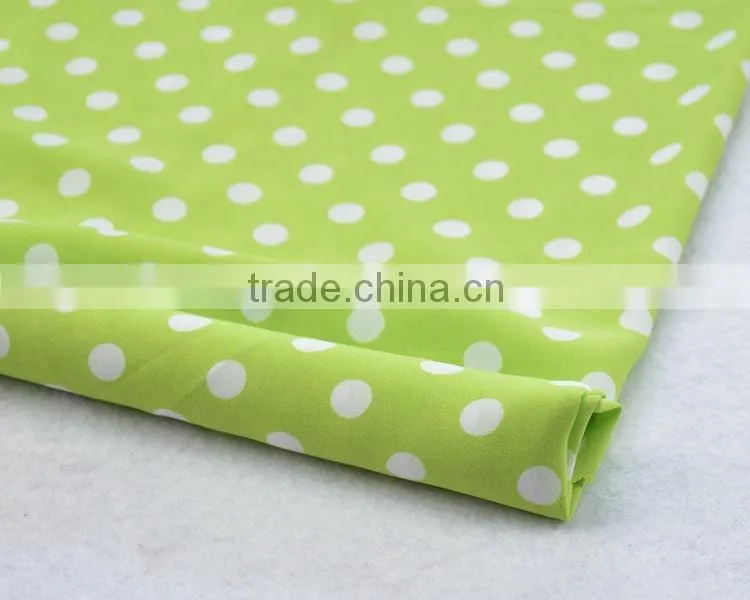 Jiufan Textile New Pattern Printed Georgette 100% Spun Polyester Green and White Spot Fabric