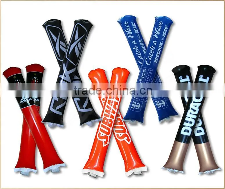 Thunder noise making inflatable PE sticks, cheering noisemaker sticks