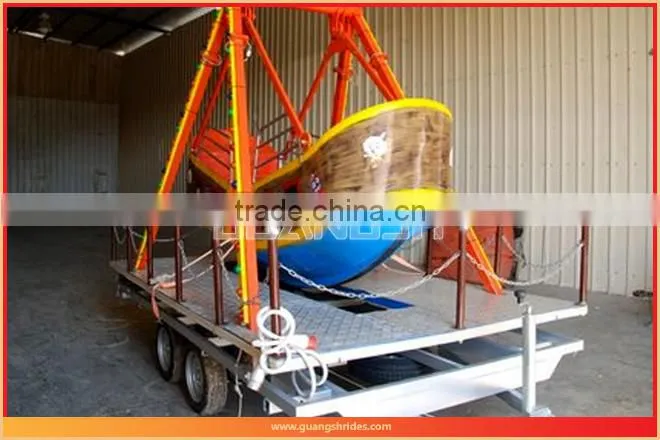 Cheap price for foreign clients ! Outdoor mobile mini pirate ship kiddy play amusement rides with trailer