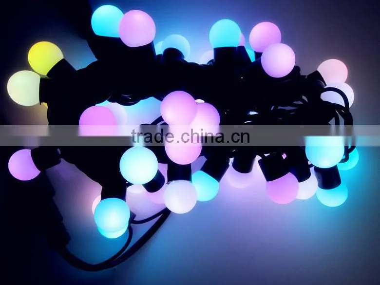 PVC wire RGB color change outdoor christmas ball lights / China Holiday Lights