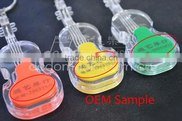 Mini Volin Guitar Ukelele shape led flashlight keychain / 3d metal keychain