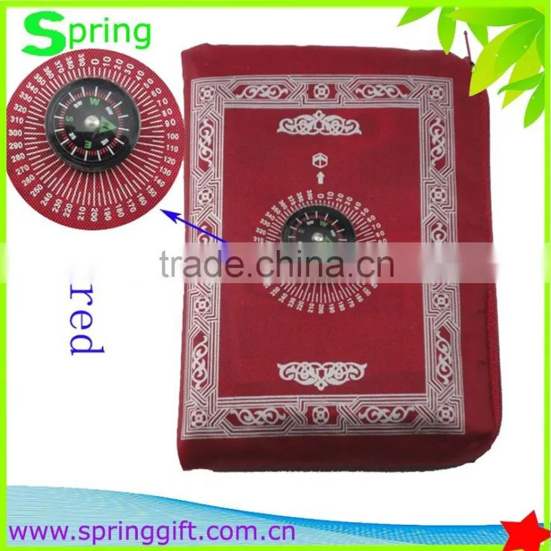high quality arabic compass andmuslim padded prayer rug with compass
