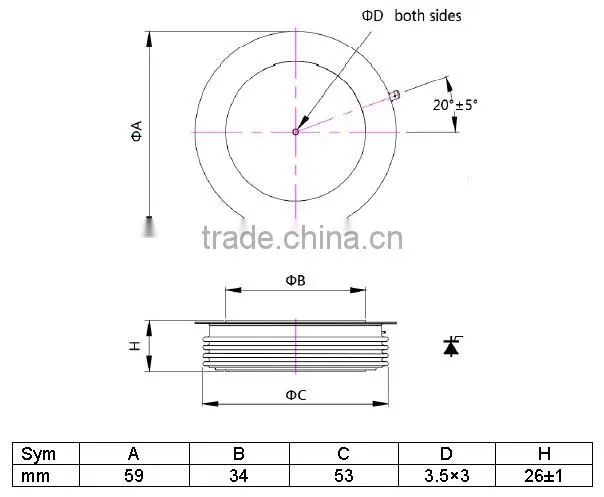 capsule thyristor 2000V DCR804