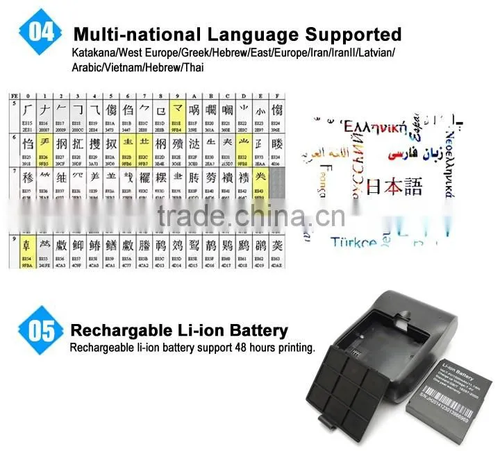 Mini Mobile Thermal Printer Line Printing For Restaurant Food Delivery Transportation IMP006