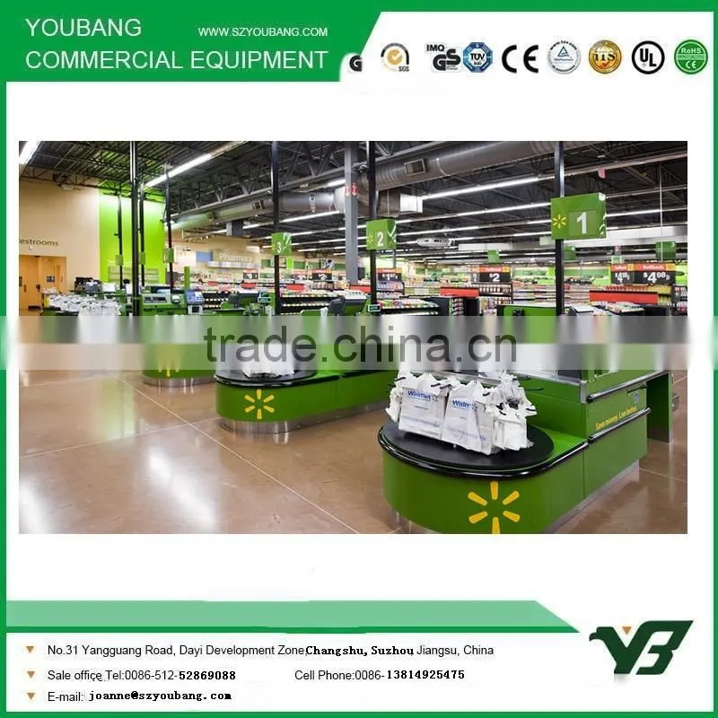 Supermarket Checkout Counter with Automatic Conveyor Belt
