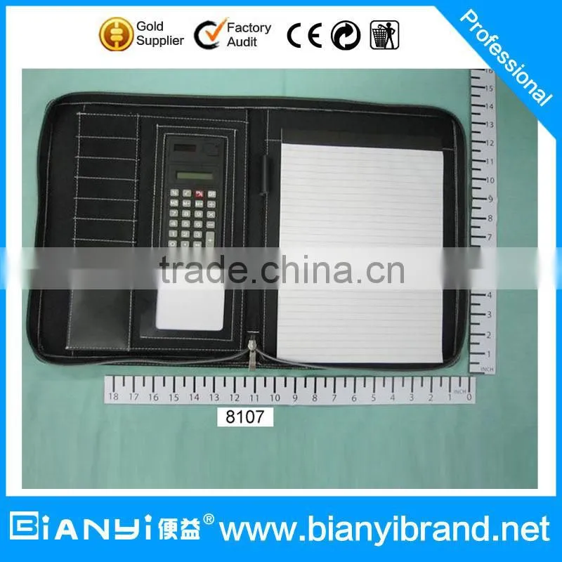 New A4 PU Folder with card holder and calculator