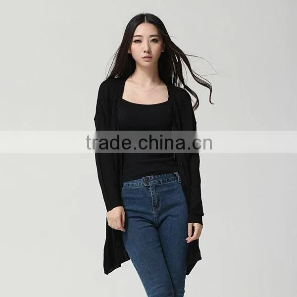 wool sweater design for girl black printed long fashion style