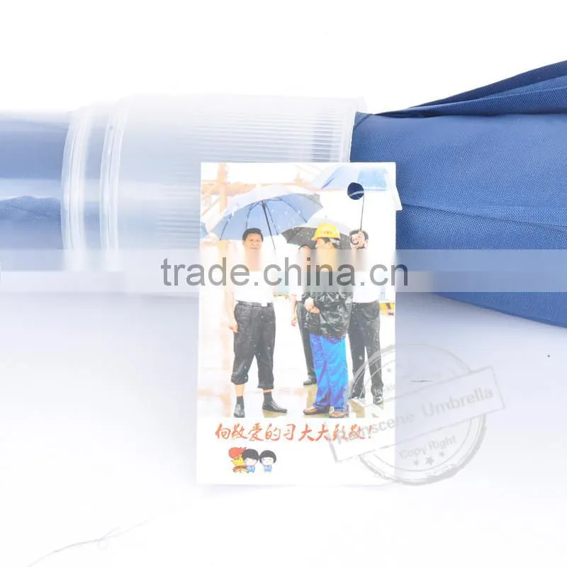 Promotional low price telescopic plastic cover umbrella