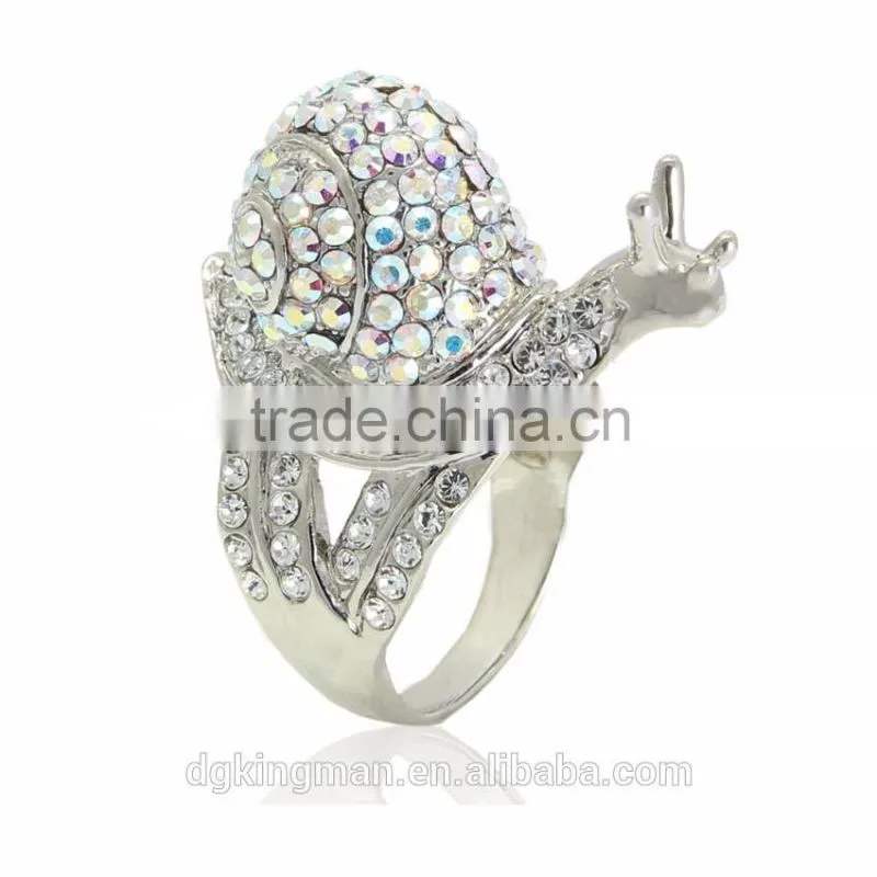Creative jewelry design Kingman snail crystal finger rings