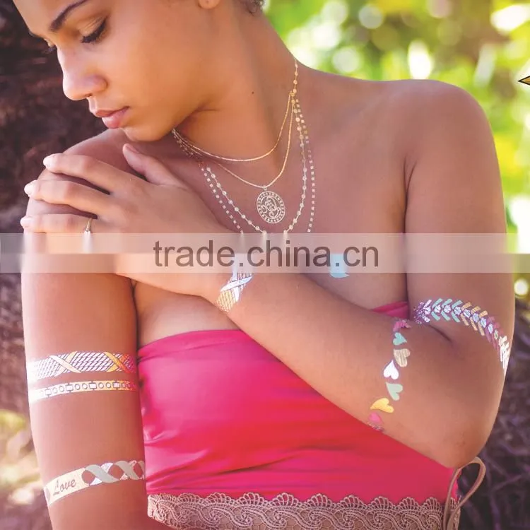 2016 New high quality good price Metallic Gold Sexy tattoo design,best selling Flash Temporary tattoo,wholesale OEM tattoo flas