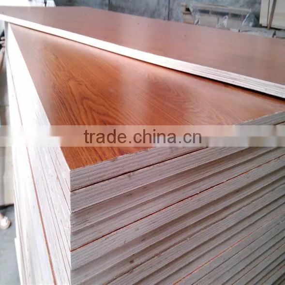wood grain color melamine paper coated plywood for decorate