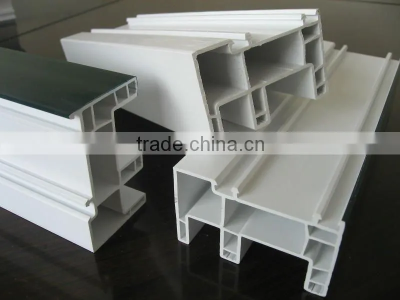 wood lamination upvc window and door, full color co-extrusion upvc profiles